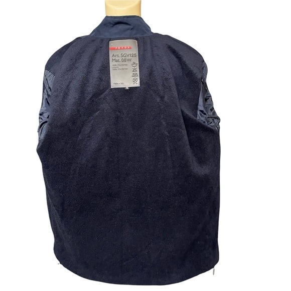 Prada Navy Blue Zip Up Mens Windbreaker Jacket Size M - Picture 8 of 12